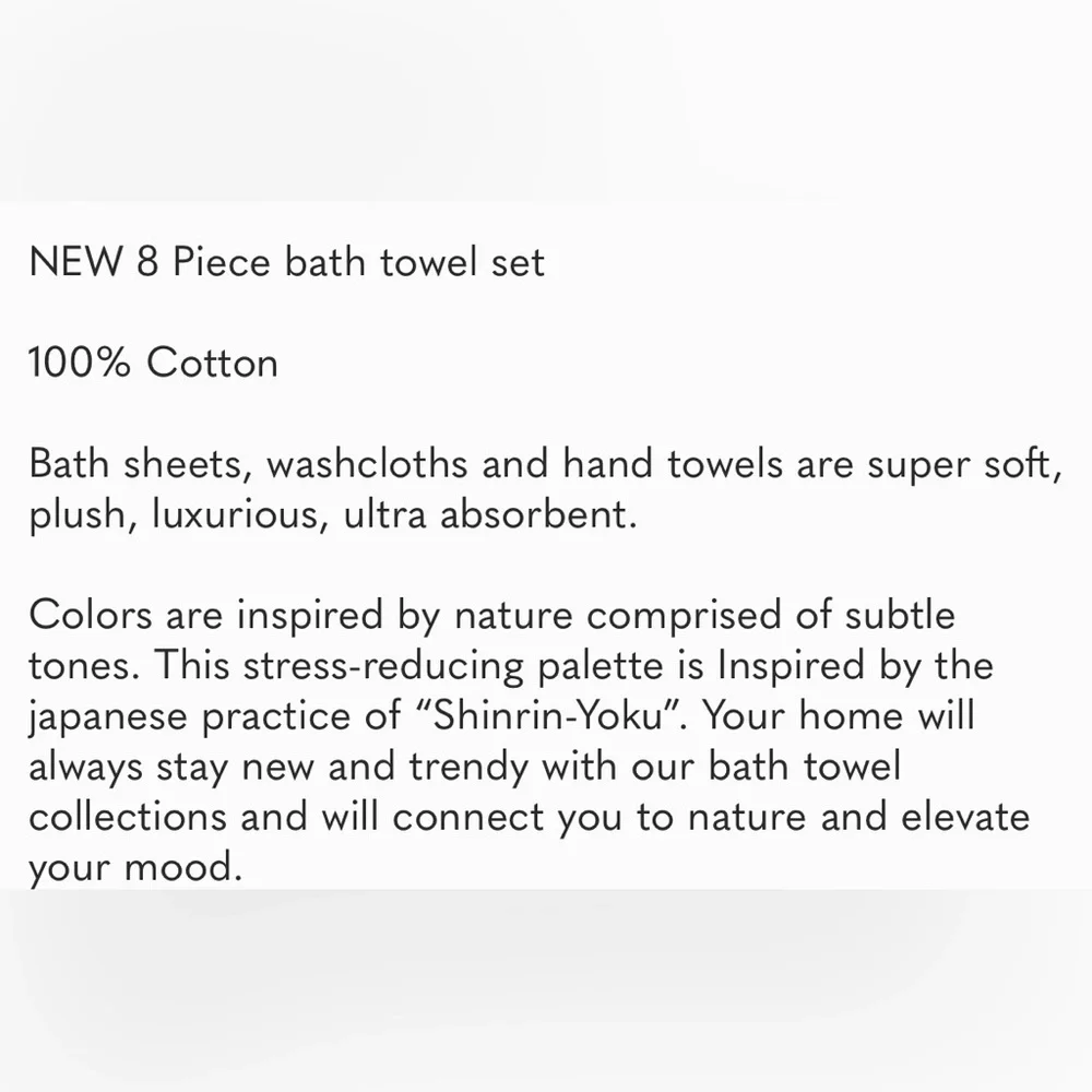 Premium BATH Towel Set NEW *NEW*